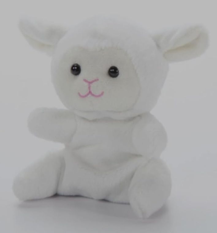 Lamb Stuffed Animal Plushie, Spring Gifts for Kids, Nuggetz Animals, White Lamb Plush Toy by Zoologee, view 3