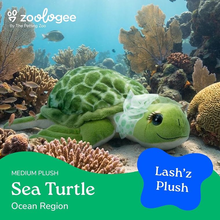 Lash'z Sea Turtle Stuffed Animal Plushie by Zoologee, view 3