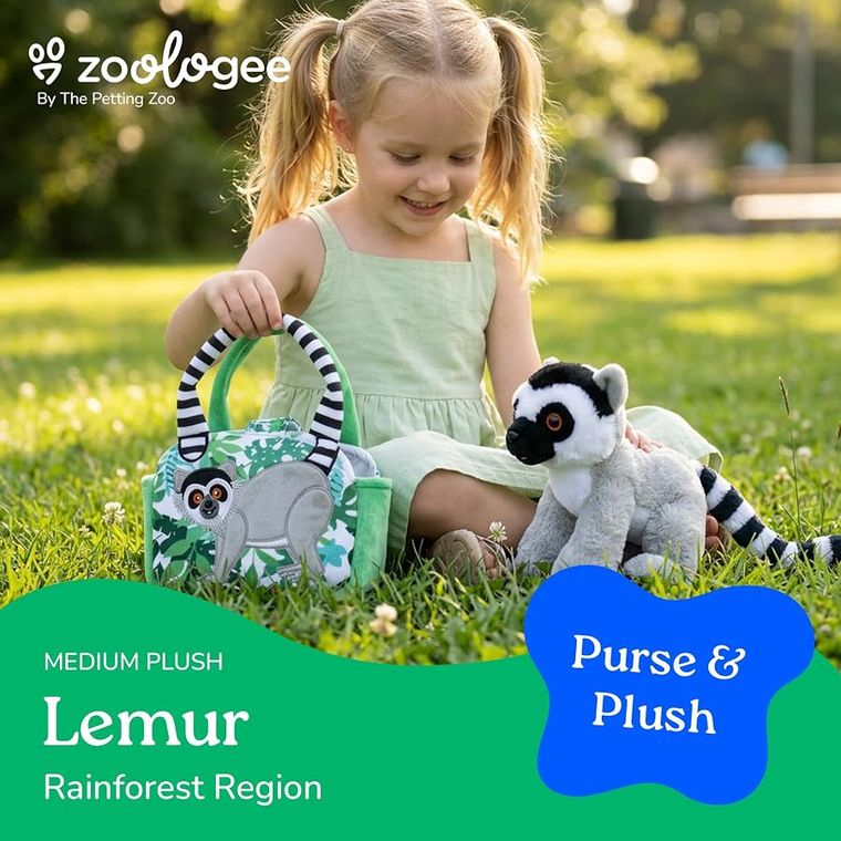Lemur Purse Plush Set Stuffed Animal by Zoologee, view 3