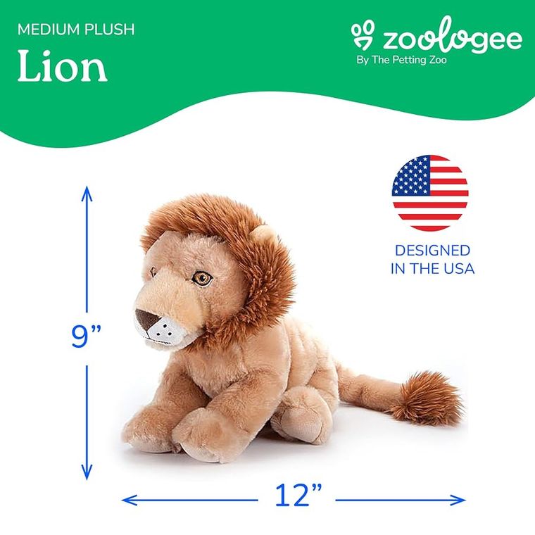 Lion Stuffed Animal Plushie by Zoologee, view 3