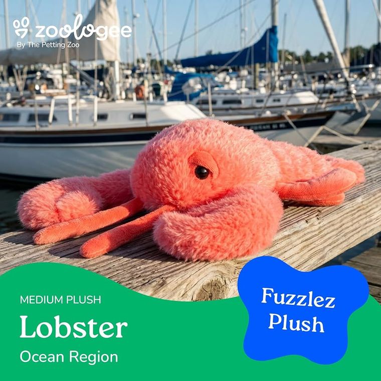 Lobster Stuffed Animal Plushie, Fuzzlez by Zoologee, view 3