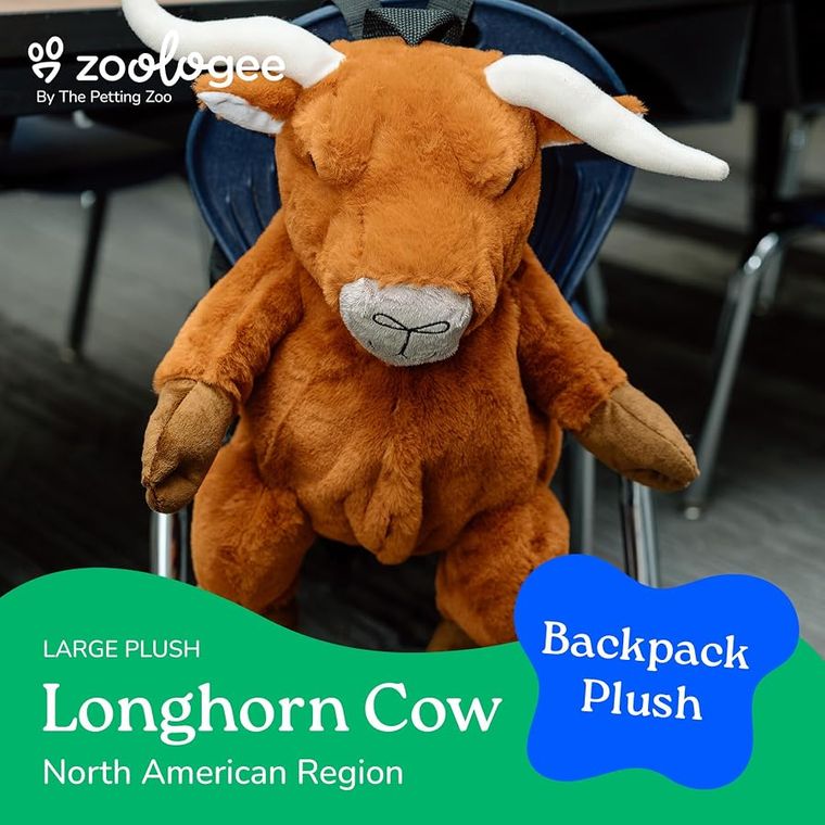 Longhorn Plush Backpack Stuffed Animal by Zoologee, view 3