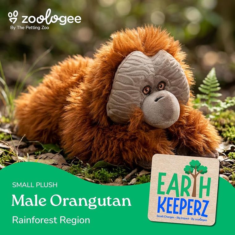 Male Orangutan Stuffed Animal Plushie by Zoologee, view 3