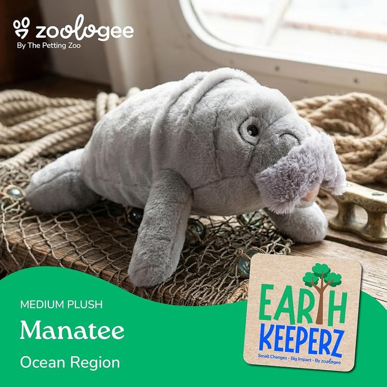Manatee Stuffed Animal Plushie by Zoologee, view 3