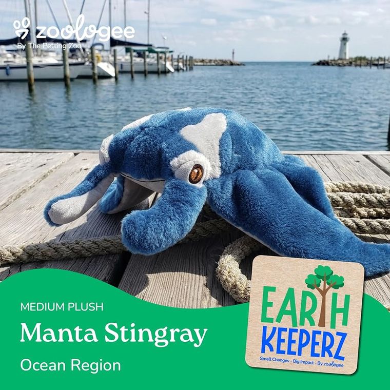 Manta Stingray Stuffed Animal Plushie by Zoologee, view 3