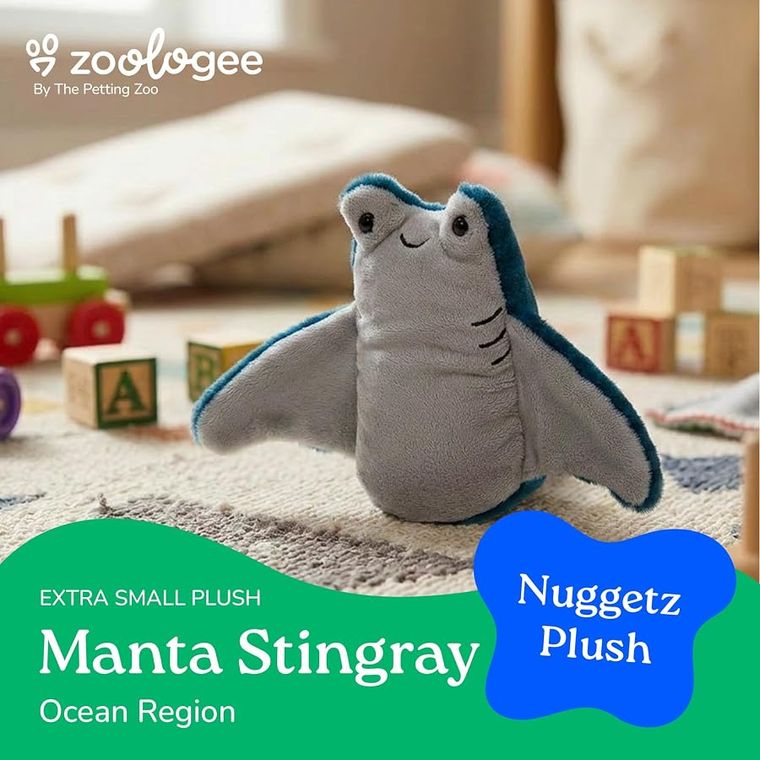 Manta Stingray Stuffed Animal, Nuggetz by Zoologee, view 3