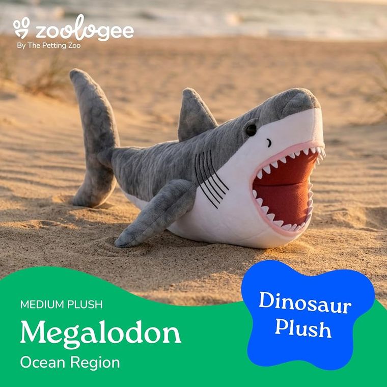 Megalodon Stuffed Animal Plushie by Zoologee, view 3