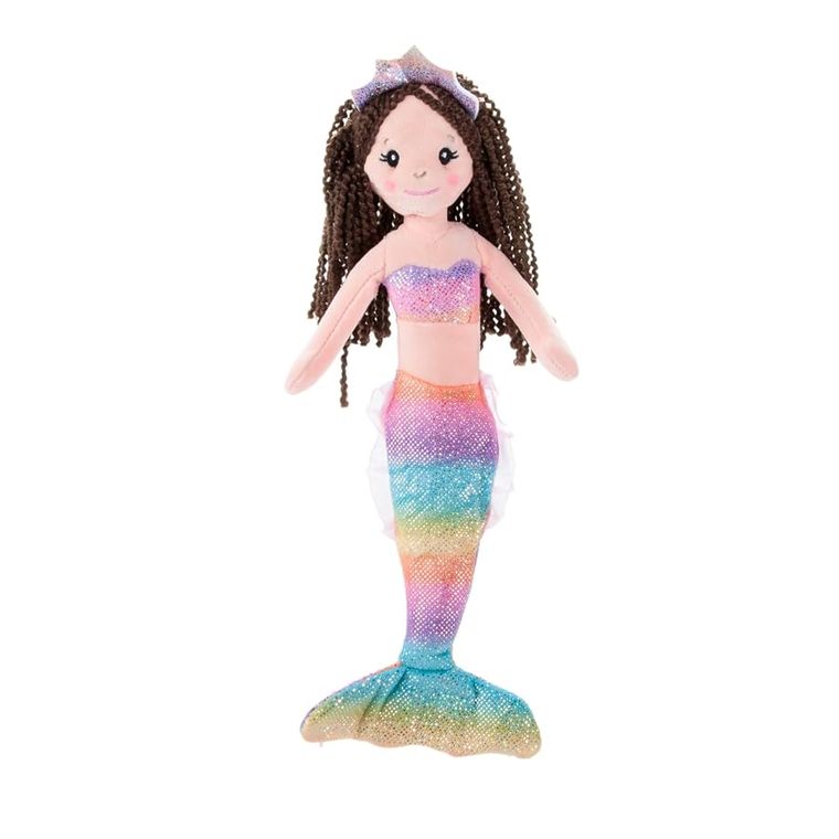 Mermaid Doll, Gifts for Girls, Ombrez Mermaid Rag Doll, Brunette Hair by Zoologee, view 3
