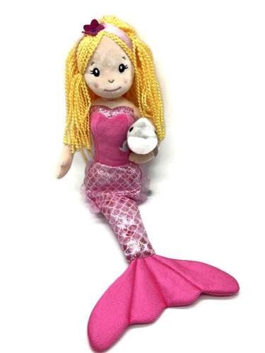 Mermaid Doll with Dolphin Stuffed Animal- Great Gifts for Girls, Mermaid Plush Doll with Dolphin Plush Toy, (Blonde) by Zoologee