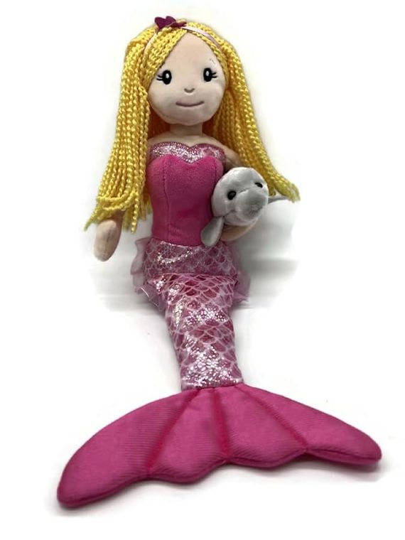 Mermaid Doll with Manatee Stuffed Animal, Gift for Girls, Plush Doll with Manatee Plush Toy, (Blonde) by Zoologee, view 2