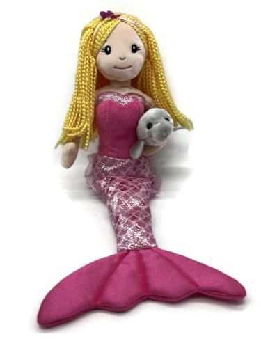 Mermaid Doll with Manatee Stuffed Animal, Gift for Girls, Plush Doll with Manatee Plush Toy, (Blonde) by Zoologee