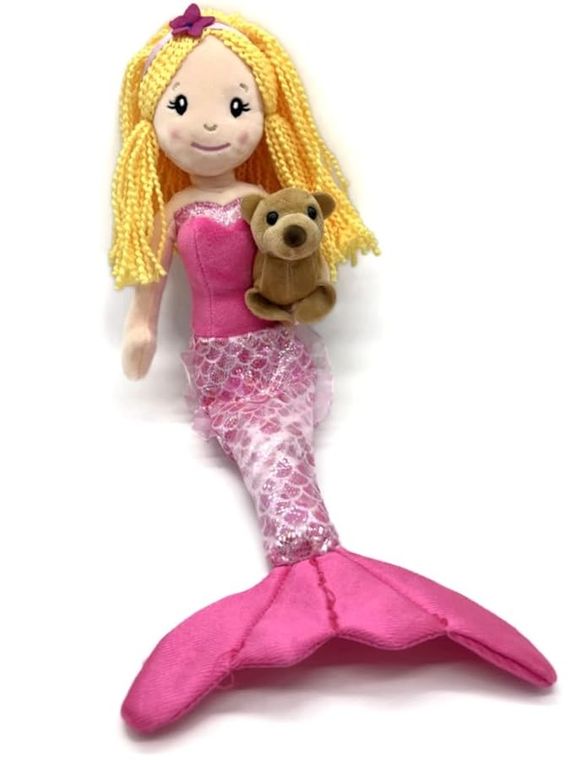 Mermaid Doll with Sea Lion Stuffed Animal- Great Gifts for Girls, Mermaid Plush Doll with Sea Lion Plush Toy, (Blonde) by Zoologee, view 2