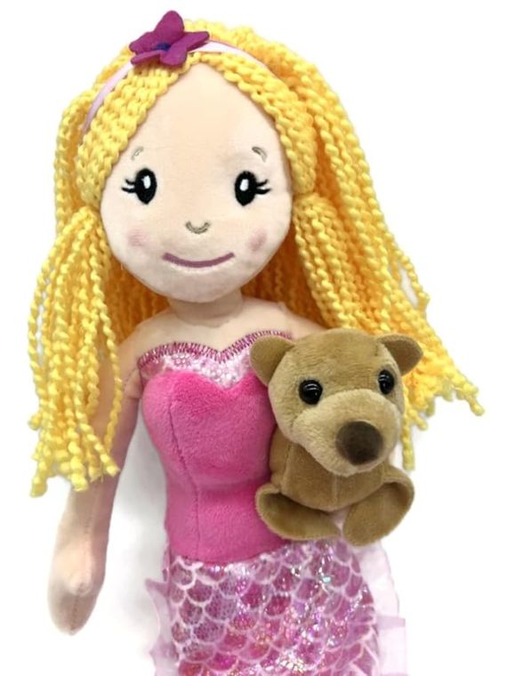 Mermaid Doll with Sea Lion Stuffed Animal- Great Gifts for Girls, Mermaid Plush Doll with Sea Lion Plush Toy, (Blonde) by Zoologee, view 3