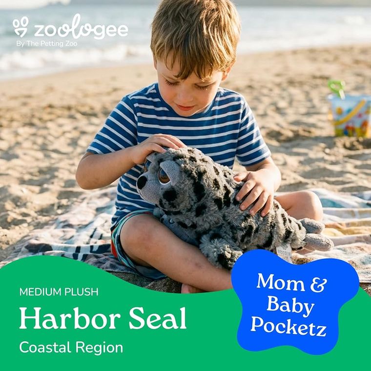 Mom Baby Harbor Seal Stuffed Animal by Zoologee, view 3