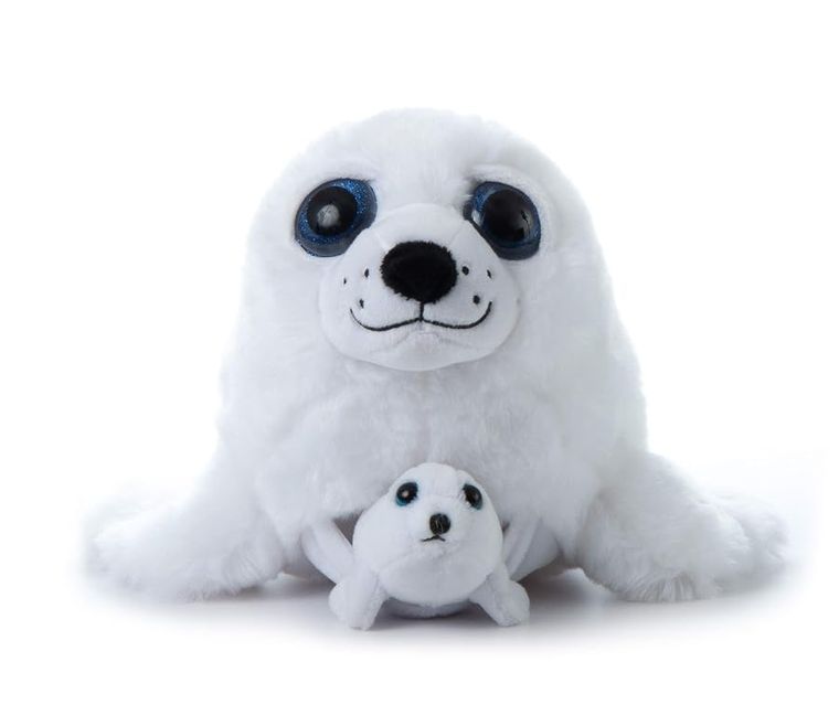 Mom Baby Harp Seal Stuffed Animal Plush by Zoologee, view 3