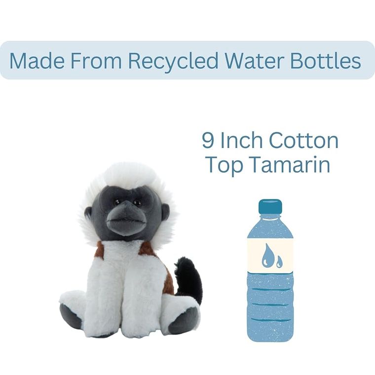 Monkey Cotton Top Tamarin Stuffed Animal, Wild Onez by Zoologee, view 3