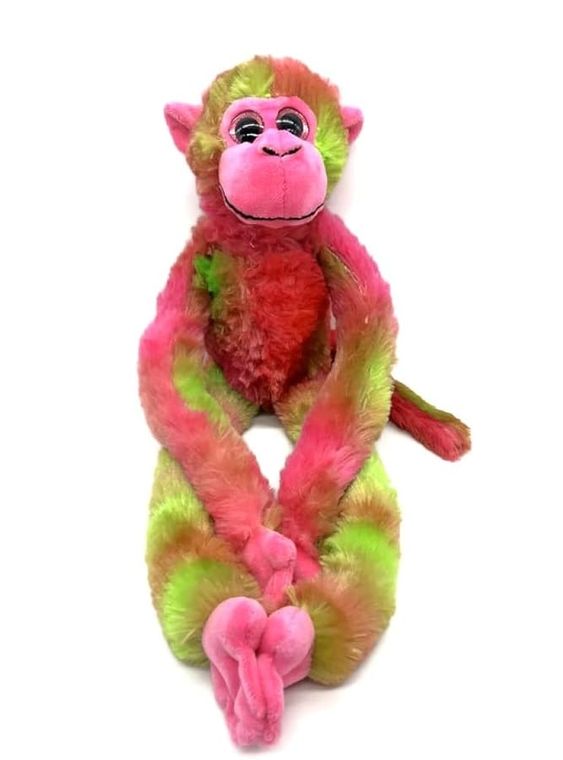 Monkey Stuffed Animals, Plush Toys for Girls and Boys, Tie Dye Pink- by Zoologee, view 2