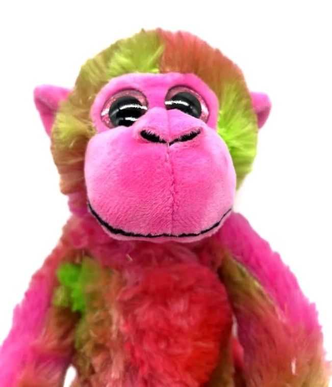 Monkey Stuffed Animals, Plush Toys for Girls and Boys, Tie Dye Pink- by Zoologee, view 3