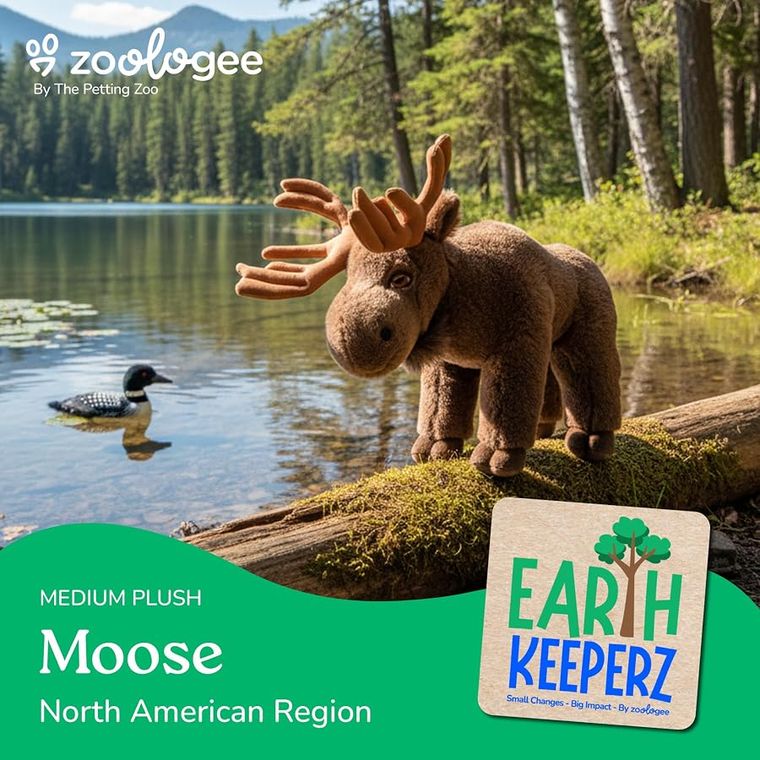 Moose Stuffed Animal Plushie by Zoologee, view 3
