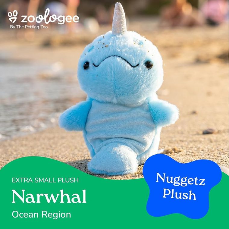 Narwhal Stuffed Animal Plushie, Nuggetz by Zoologee, view 3
