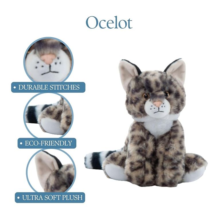 Ocelot Stuffed Animal Plushie, Wild Onez by Zoologee, view 2