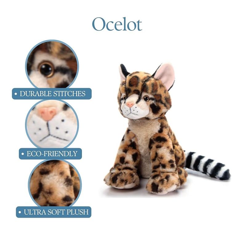 Ocelot Stuffed Animal Plushie, Wild Onez by Zoologee, view 3