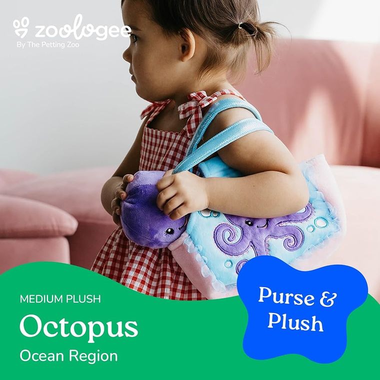 Octopus Purse Plush Set Stuffed Animal by Zoologee, view 3