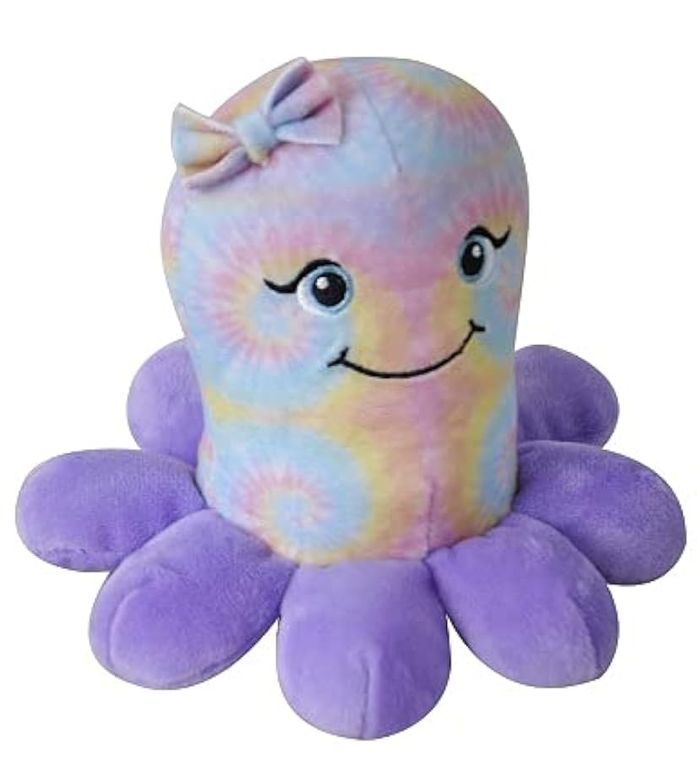 Octopus Stuffed Animal, Gifts for Girls, Sparkly Tie Dye Octopus Plush Toy by Zoologee, view 2