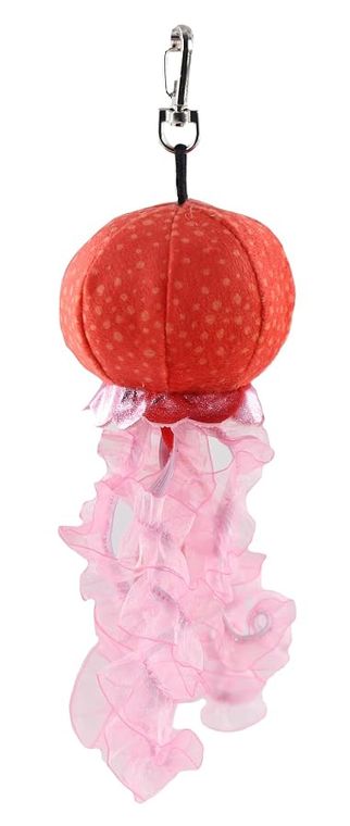 Orange Jellyfish Plush Bag Charms Stuffed Animal by Zoologee, view 2