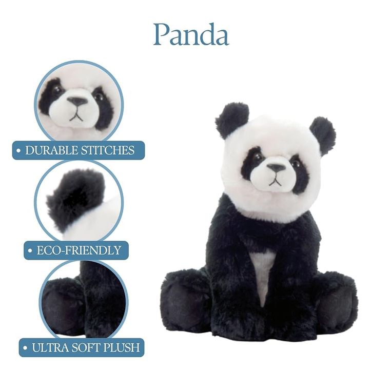 Panda Stuffed Animal Plushie, Wild Onez by Zoologee, view 3