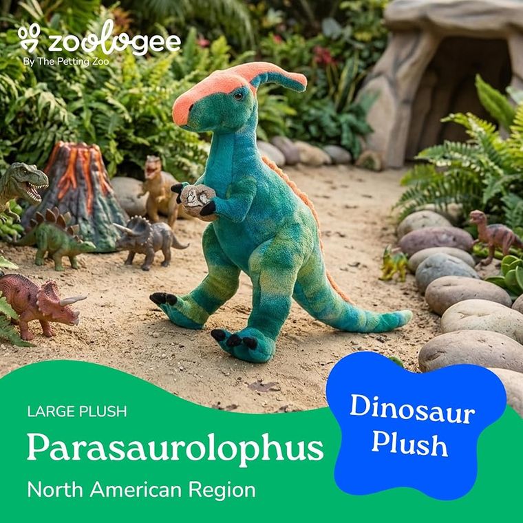 Parasaurolophus Dinosaur Stuffed Animal by Zoologee, view 3