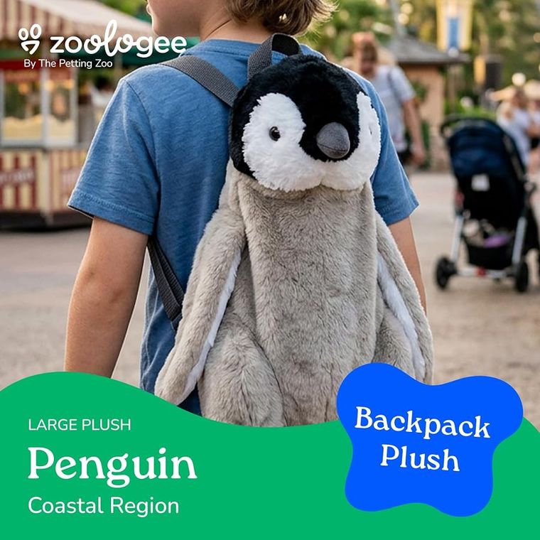 Penguin Plush Backpack Stuffed Animal by Zoologee, view 3