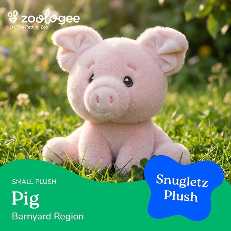Pig Stuffed Animal Plushie, Snugletz by Zoologee, view 3
