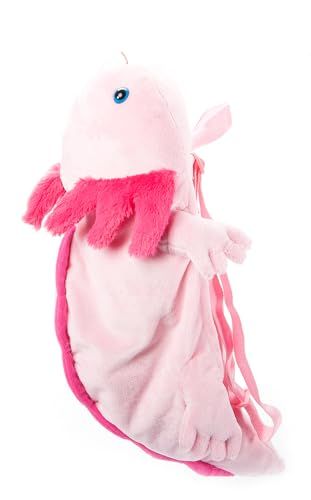 Pink Axolotl Plush Backpack Stuffed Animal by Zoologee