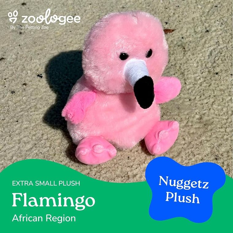 Pink Flamingo Stuffed Animal, Nuggetz by Zoologee, view 3