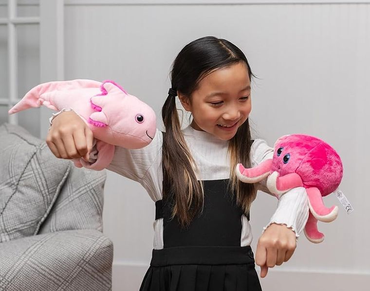 Pink Octopus Slap Bracelet Stuffed Animal by Zoologee, view 3