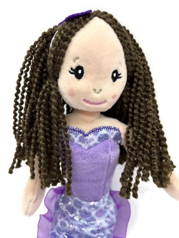 Plush Mermaid Doll, (Brunette) - Mermaid Gifts for Girls by Zoologee, view 3