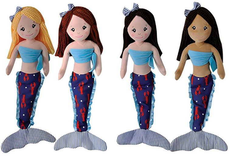 Plush Mermaid Doll, Gifts for Girls, Soft Rag Doll Mermaid by Zoologee, view 2