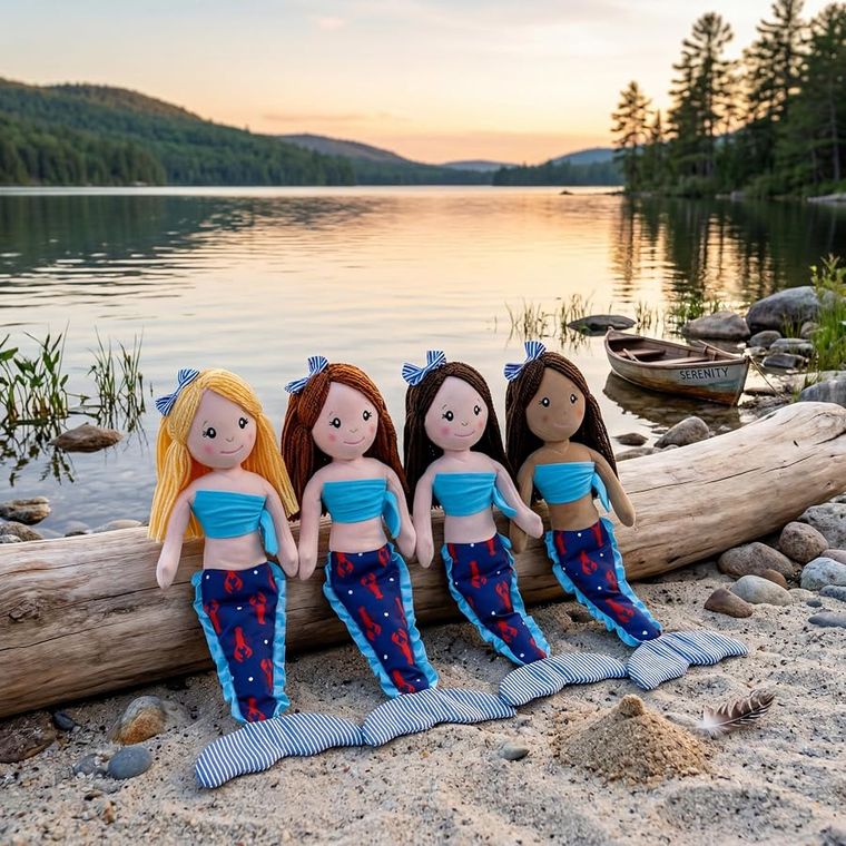 Plush Mermaid Doll, Gifts for Girls, Soft Rag Doll Mermaid by Zoologee, view 3