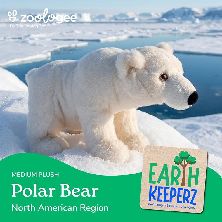 Polar Bear Stuffed Animal Plushie by Zoologee, view 3