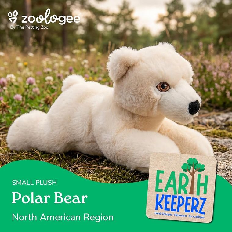Polar Bear Stuffed Animal Plushie by Zoologee, view 3