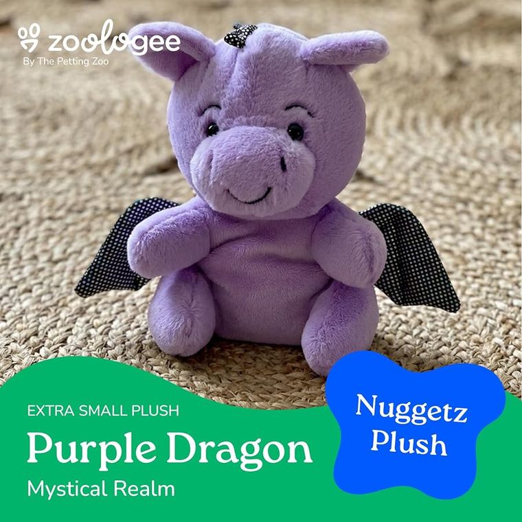 Purple Dragon Stuffed Animal, Nuggetz by Zoologee, view 3