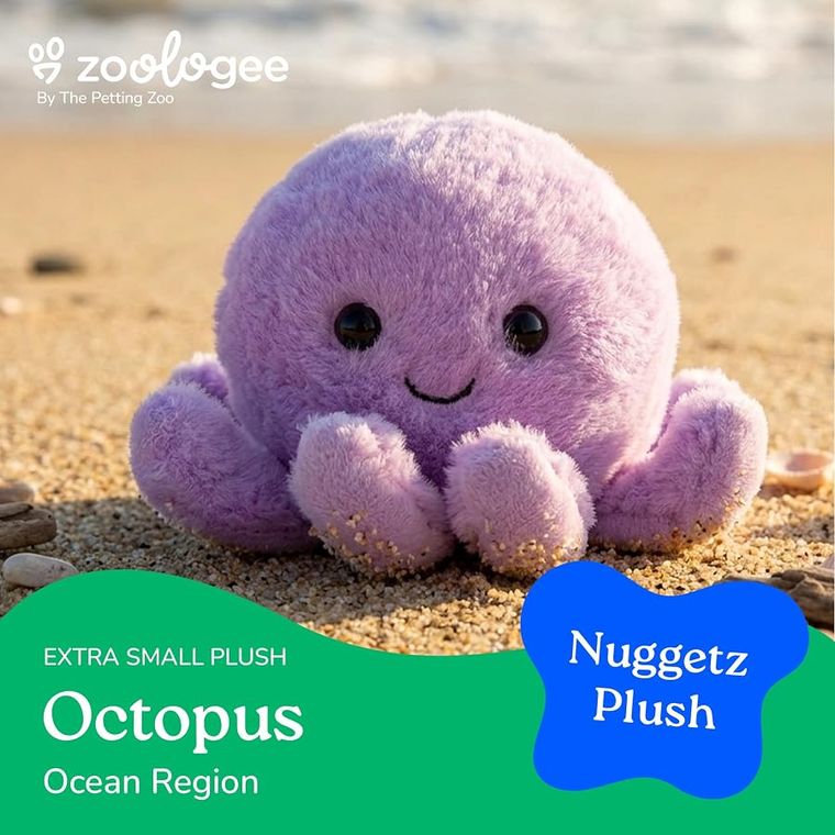 Purple Octopus Stuffed Animal, Nuggetz by Zoologee, view 3
