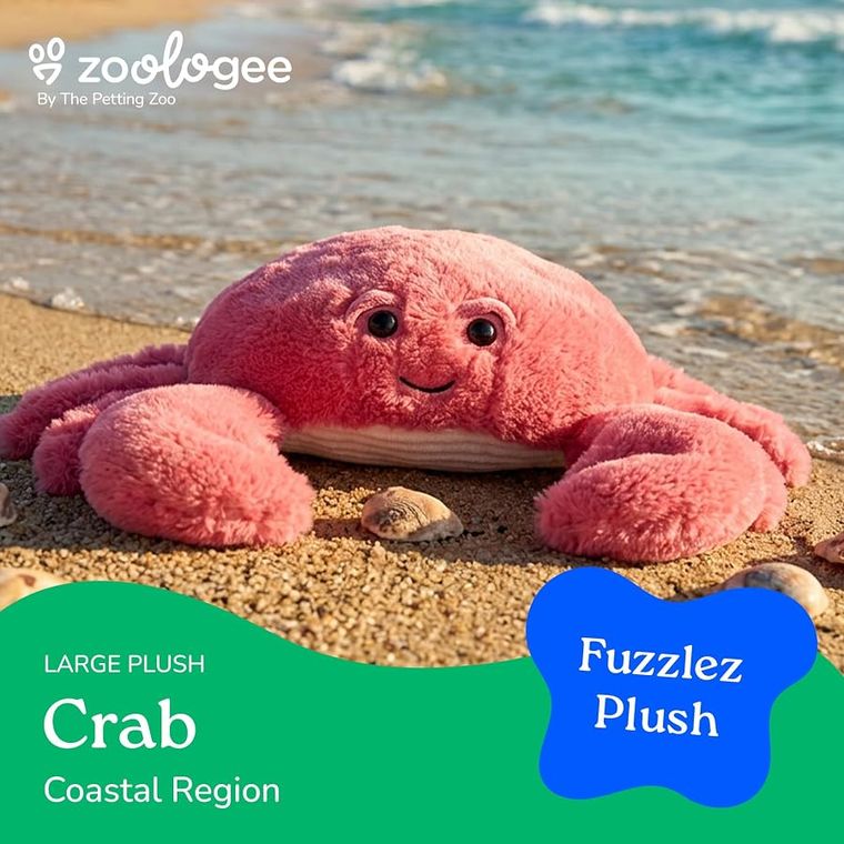 Red Crab Stuffed Animal Plushie, Fuzzlez by Zoologee, view 3