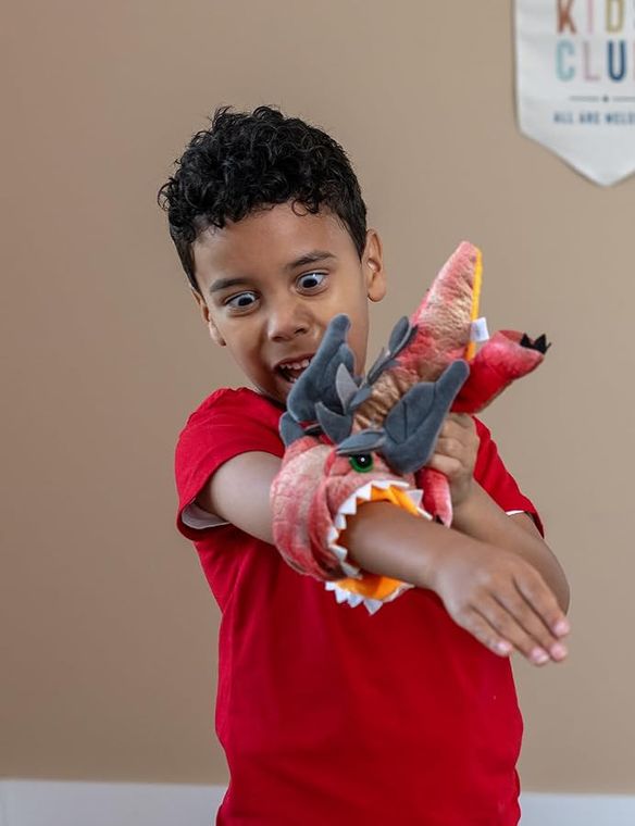 Red Dragon Slap Bracelet Stuffed Animal by Zoologee, view 3