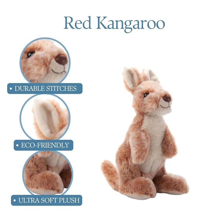 Red Kangaroo Stuffed Animal, Wild Onez by Zoologee, view 2