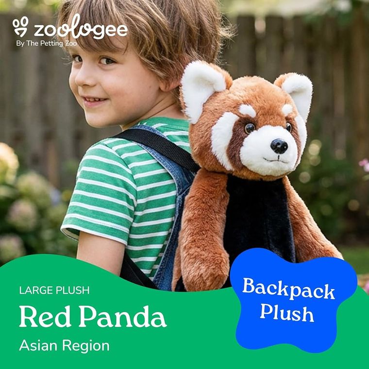 Red Panda Plush Backpack Stuffed Animal by Zoologee, view 3