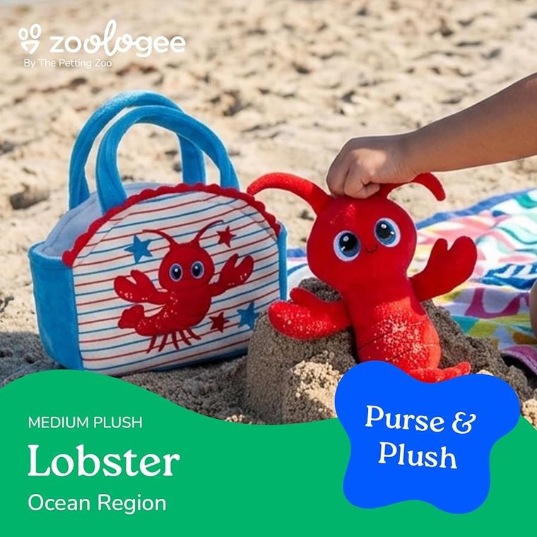 Red Pet Carrier Lobster Purse Plush Set Stuffed Animal by Zoologee, view 3