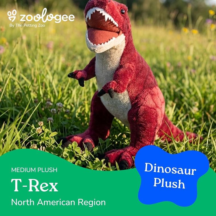 Red T-Rex Dinosaur Stuffed Animal Plush by Zoologee, view 3