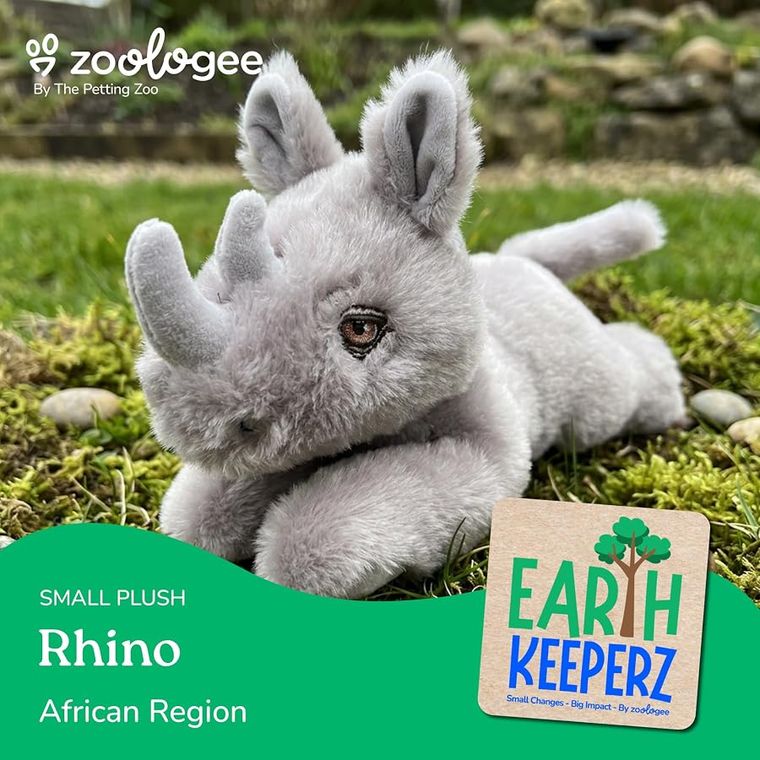 Rhino Stuffed Animal Plushie by Zoologee, view 3